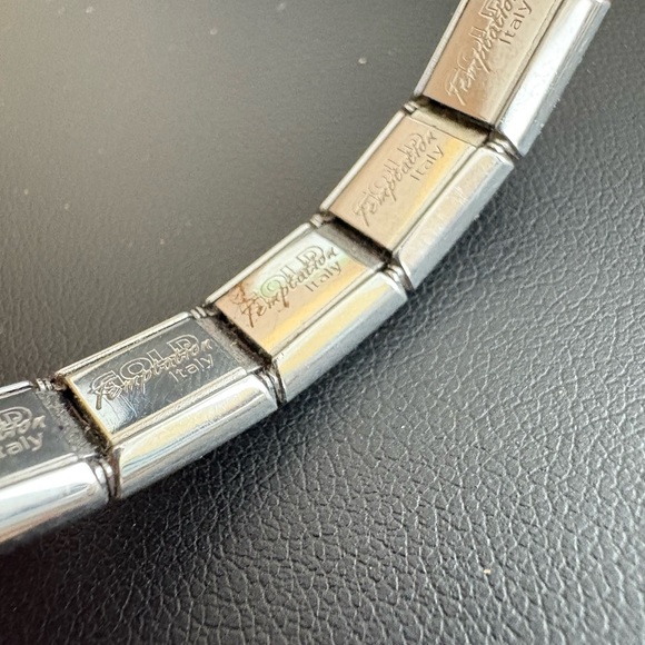 Vintage Italian Link charm bracelet stainless steel cancer crab zodiac sign y2K - Picture 3 of 10